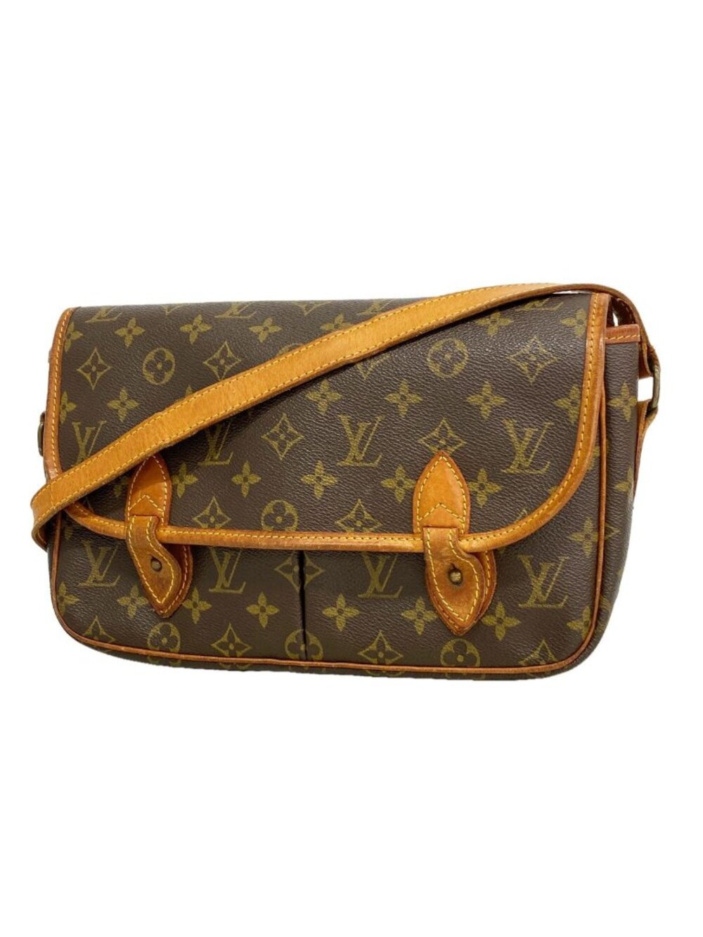 Louis Vuitton Shoulder Bag Monogram Gibeciere MM Brown